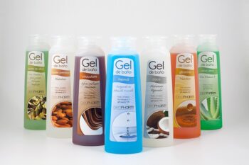 Diseño etiquetas Geles de Baño DeoPharm